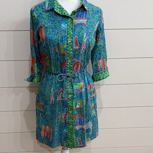 Gretchen Scott Pulley Dress Colorful Pattern!